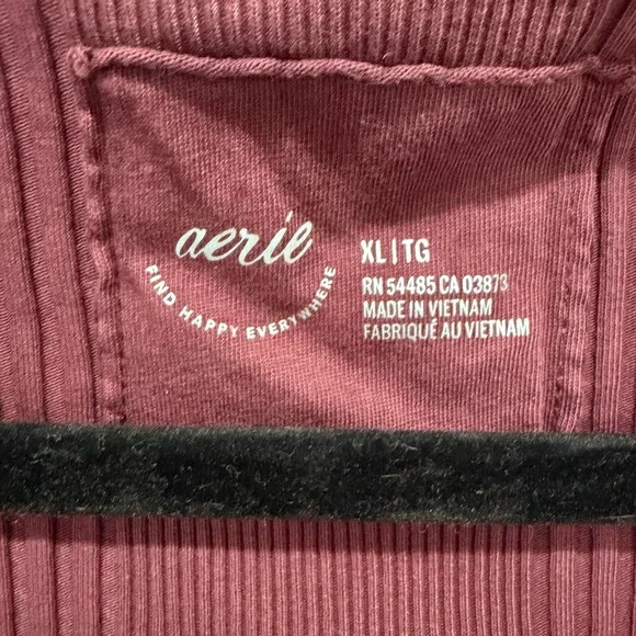 Aerie Burgundy Ribbed Tank Top - Picture 2 of 4